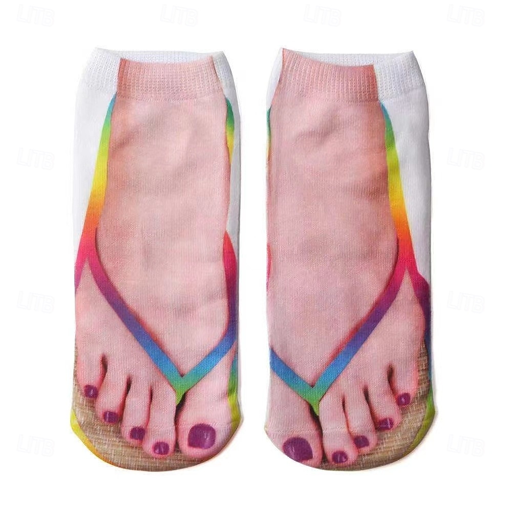 manicure print sokken leuk nagelkunstontwerp zachte katoenen crew sokken cadeau voor nagelliefhebbers 2025 - $15.49 –P8