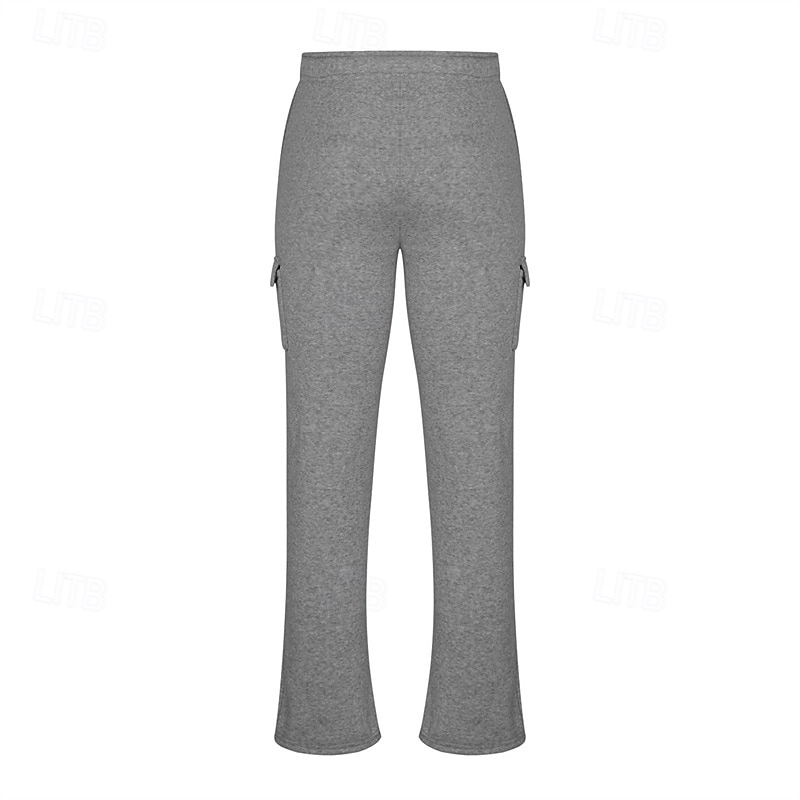 Herren Jogginghose Trainingshose Jogginghose Jogger Hose Hosen Cargo-Jogginghose Jogginghose mit geradem Bein Kordelzug Elastische Taille Multi Pocket Glatt Komfort Warm In voller Länge Outdoor 2025 - $19.99 –P6