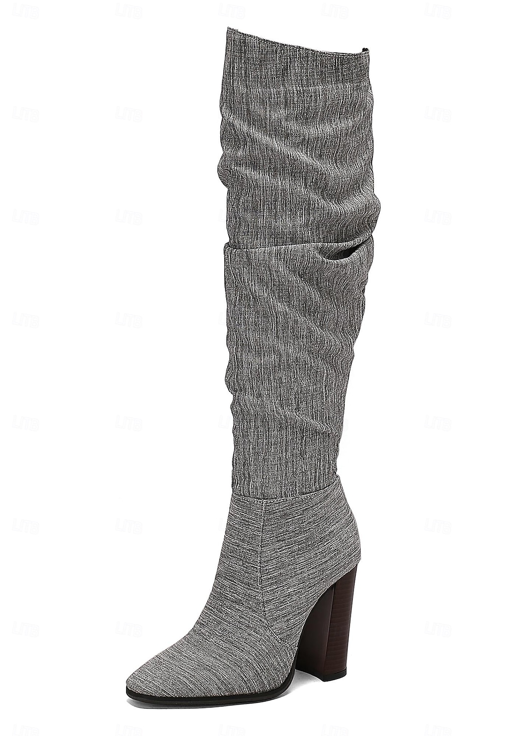 bottes souples marron au-dessus du genou pour femmes - talon épais, bout pointu, chaussures décontractées élégantes pour l'automne et l'hiver de 2025 ? $59.99 –P2