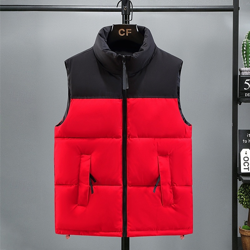 Men's Puffer Vest Padded Gilet Quilted Vest Daily Date Vacation Fashion Casual Fall & Winter Pocket Polyester Warm Comfortable Color Block Zipper Stand Collar Regular Fit Black Yellow Red Royal Blue 2025 - $36.99 –P5