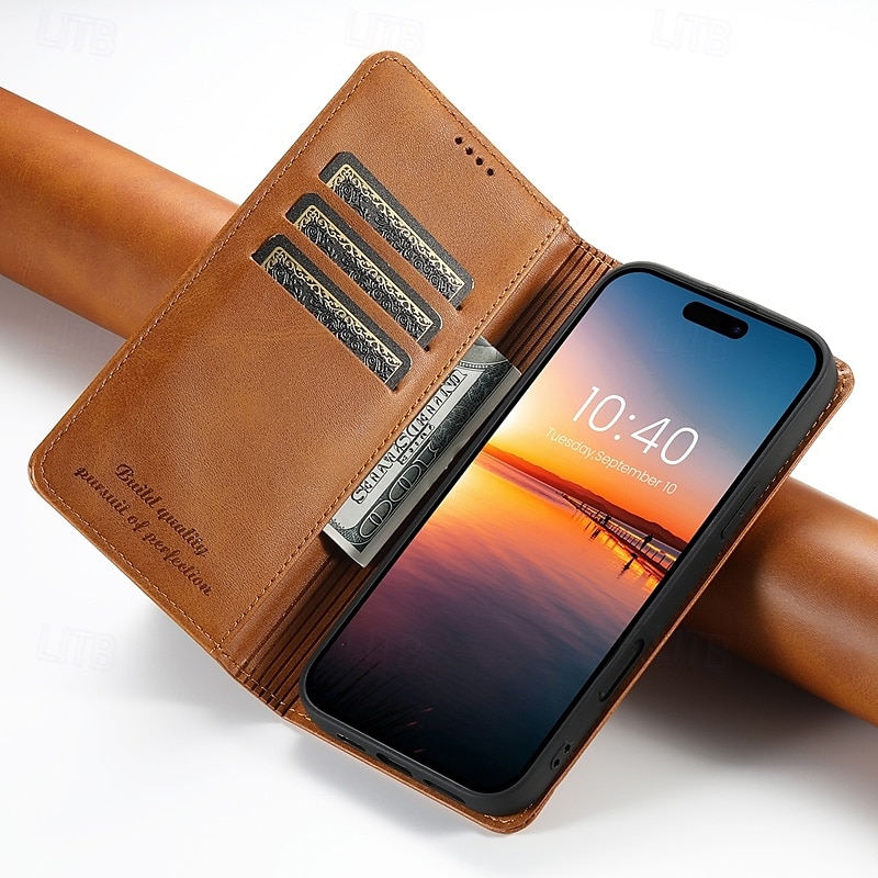 Phone Case For iPhone 16 Pro Max Plus iPhone 15 Pro Max Plus iPhone 14 13 12 11 Pro Max Plus Mini iPhone 14 Pro Max iPhone 13 12 11 Pro Max Back Cover with Stand Holder Magnetic Card Slot Retro PC PU 2025 - $19.99 –P2