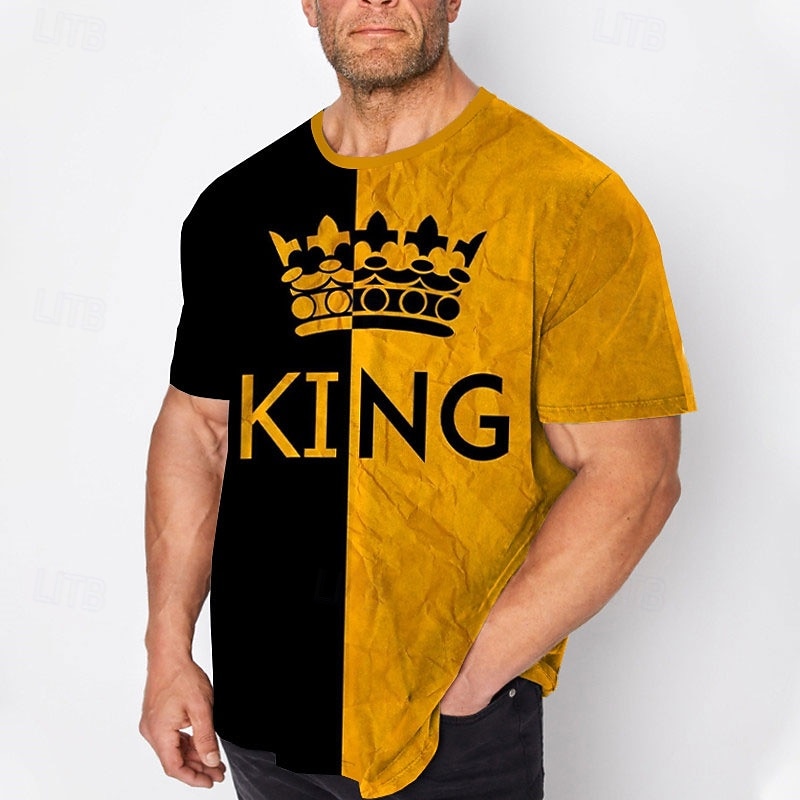 Per uomo Plus Size maglietta Grande e alto Pop art Girocollo Stampa Manica corta Primavera estate Di tendenza Streetwear Essenziale Comodo Informale Sport Top del 2026 a $21.99 –P1