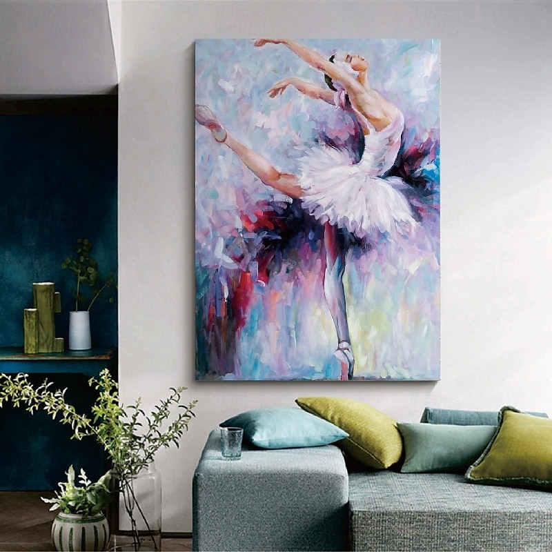 handgjord dansare oljemålning handmålad ballert flicka oljemålning vägg modern abstrakt ballerina abstrakt canvas målning färgglad väggkonst balettmålningar heminredning 2025 - $116.99 –P6