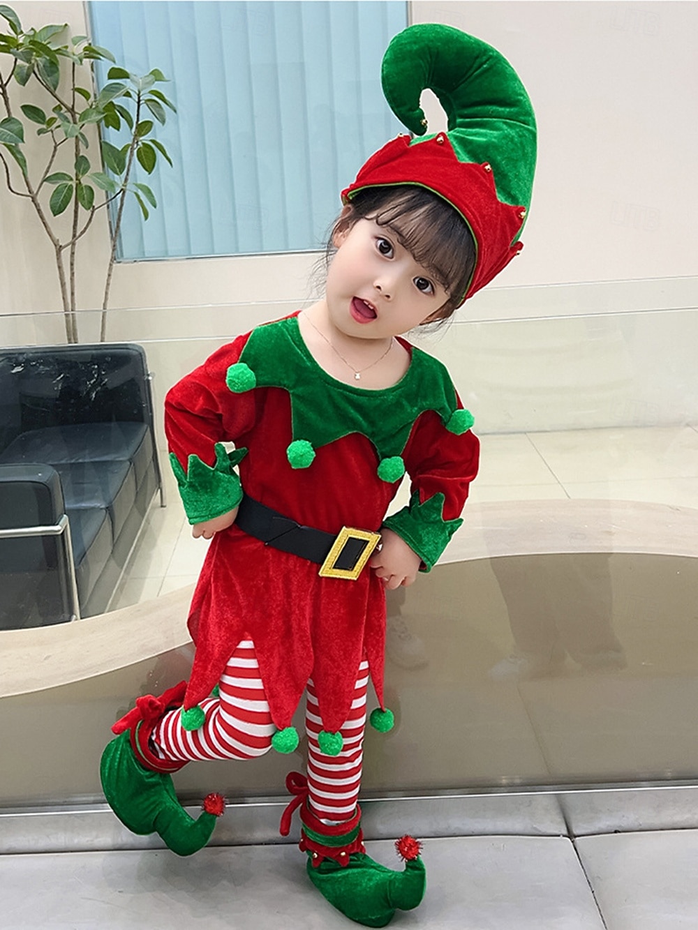 Alv Drakter Julkjole Alvekostyme Cosplay Kostumer Gutt Jente Jul Spesiell Barne Jul Karneval Maskerade Jul Fest Topp Bukser Hatt 2025 - $26.99 –P6
