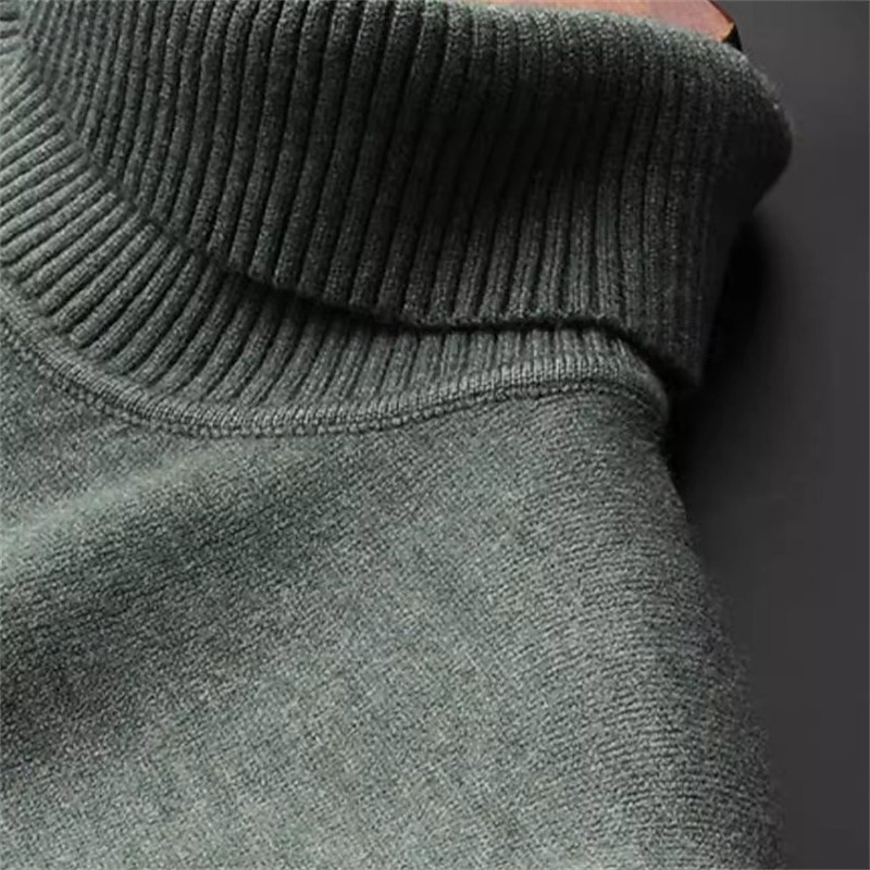 Herren Pullover Strickpullover Gerippt Grobstricken Stricken Standard Strick Glatt Rollkragen Modisch Brautkleider schlicht Freizeitskleidung Verabredung Bekleidung Herbst Winter Kamel Schwarz M L XL 2025 - $15.99 –P7