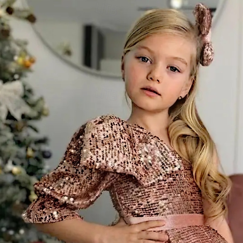 Infantil Para Meninas Vestido de festa Côr Sólida Manga Longa Espetáculo Com Transparência Princesa Doce Com Transparência Longuette Vestido da bainha Vestido De Tule Verão Primavera Outono Crianças de 2025 por $79.99 –P3