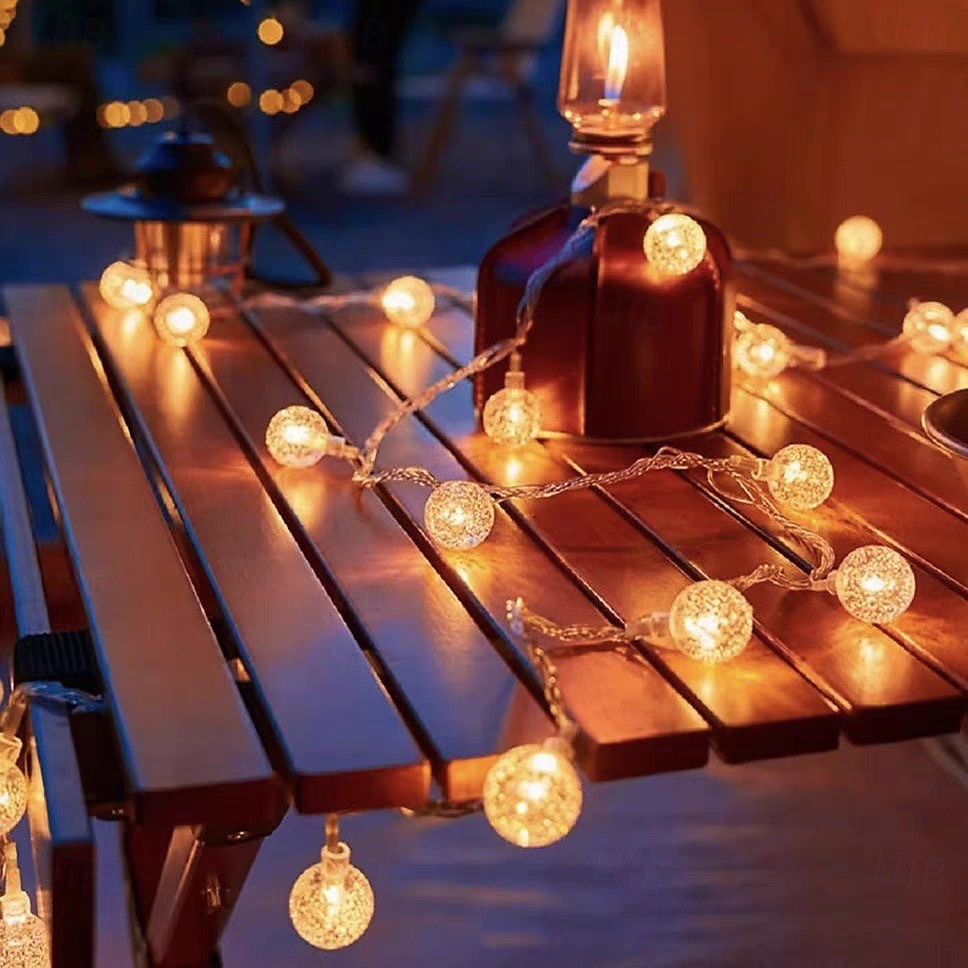 luci di natale a forma di palla di cristallo, luci di fata a forma di bolla, 5 m, 50 LED, alimentate a batteria, ghirlande, luci per albero di natale, capodanno, festa, casa, giardino, balcone, del 2025 a $12.99 –P10