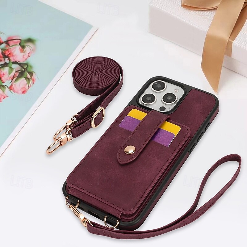 telefono Custodia Per iPhone 16 Pro Max Plus iPhone 15 Pro Max Plus iPhone 14 13 12 Pro Max Plus iPhone 14 Pro Max iPhone 13 12 Pro Max Per retro Con supporto A specchio con cordino Retrò TPU pelle del 2025 a $14.99 -P18