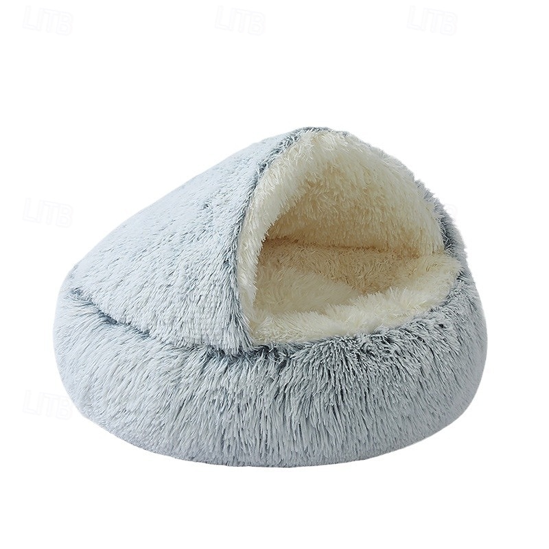 pat calmante pentru câini gogoși  & pat pentru pisici, pat rotund lavabil anti-anxietate, pat pufos pentru câini, pat confortabil pernă pentru cățeluș mic 2025 - $20.99 -P4