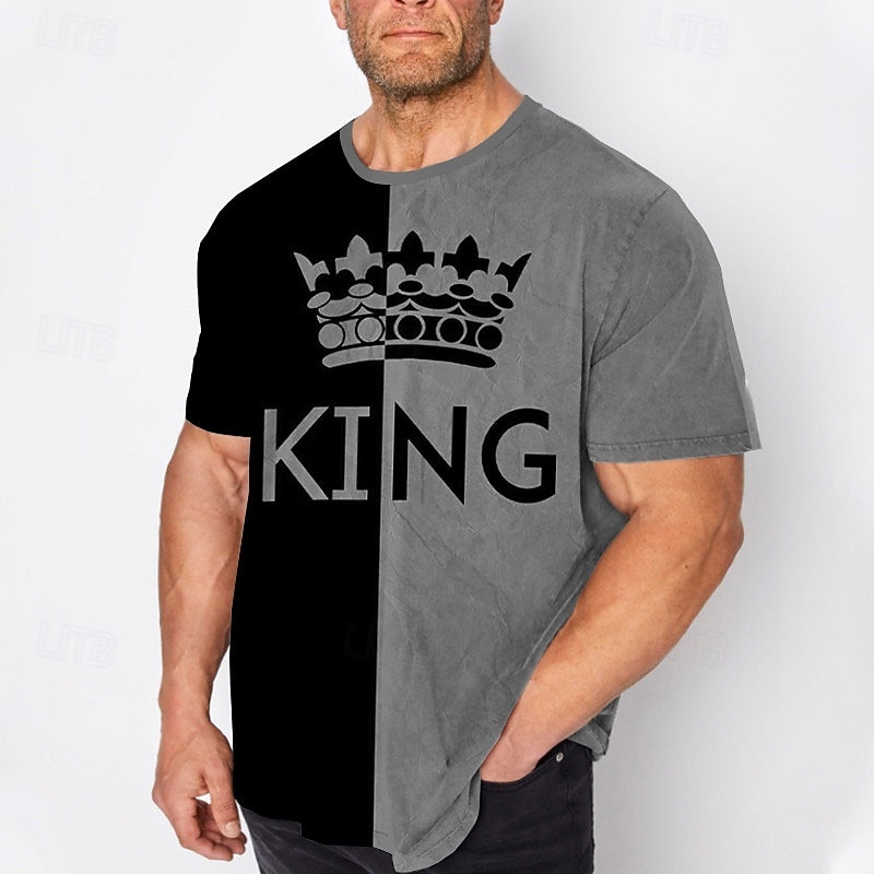 Per uomo Plus Size maglietta Grande e alto Pop art Girocollo Stampa Manica corta Primavera estate Di tendenza Streetwear Essenziale Comodo Informale Sport Top del 2026 a $21.99 –P4