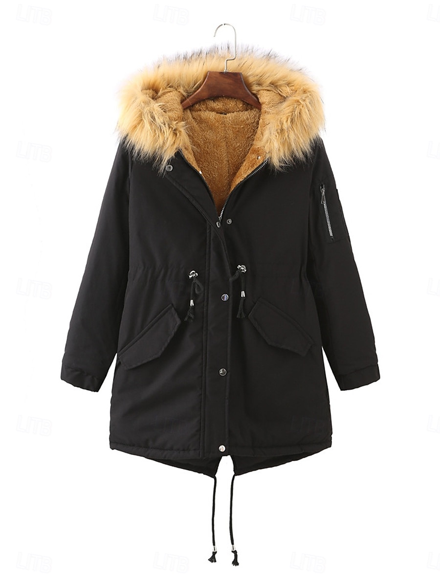 Women's Fleece Jacket Teddy Coat Hoodie Jacket Warm Breathable Zipper Pocket Fleece Lined Casual Plain Vacation Street Daily Wear Going out Zipper Regular Hoodie Regular Fit Long Sleeve Outerwear 2025 - $83.99 –P9