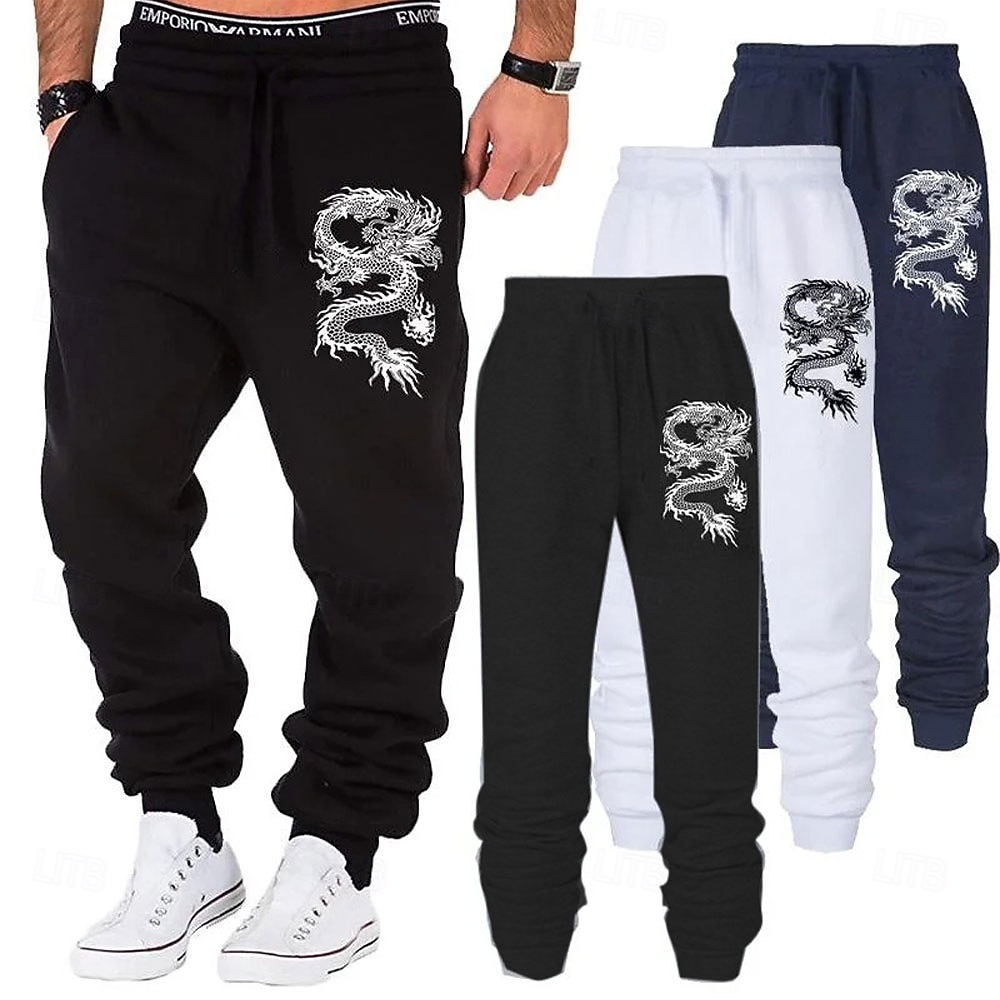 Per uomo Drago Pantaloni da tuta Joggers Pantaloni Misura del girovita medio Vita elastica con coulisse Moda All'aperto Abbigliamento Quotidiano Casuale Tasca Primavera Autunno Inverno Stampa 3D Nero del 2026 a $24.99 –P1