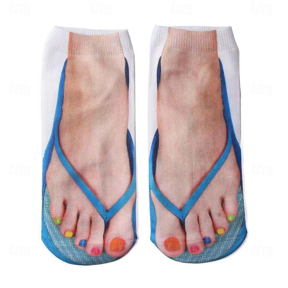 manicure print sokken leuk nagelkunstontwerp zachte katoenen crew sokken cadeau voor nagelliefhebbers 2025 - $15.49 –P5