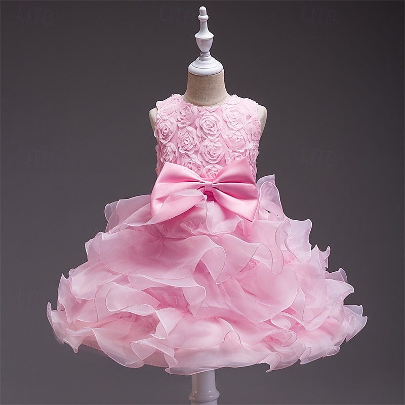Kids Girls' Cosplay Dress Party Dress Solid Color Sleeveless Performance Christmas Mesh Backless Patchwork Beautiful Sweet Polyester Maxi Party Dress Swing Dress Tulle Dress Winter 4-12 Years White 2025 - $32.99 –P3