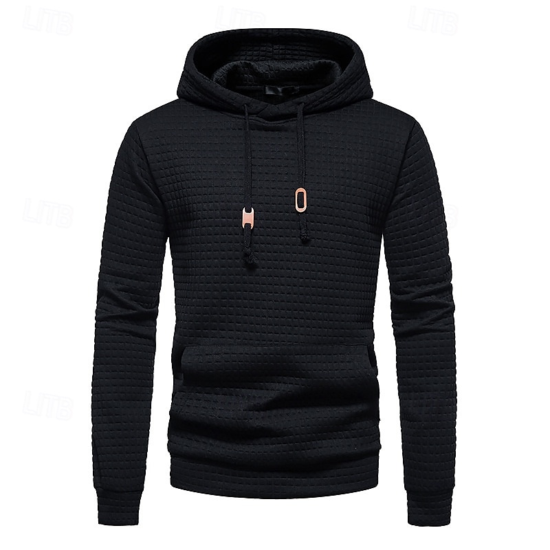 Per uomo Felpa a nido d'ape Maglione Nero Bianco Giallo Grigio chiaro Grigio scuro Con cappuccio Liscio Tasche Ufficio Sportivo Informale Attivo Vintage Fantastico Primavera Autunno Abbigliamento del 2025 a $27.99 –P10