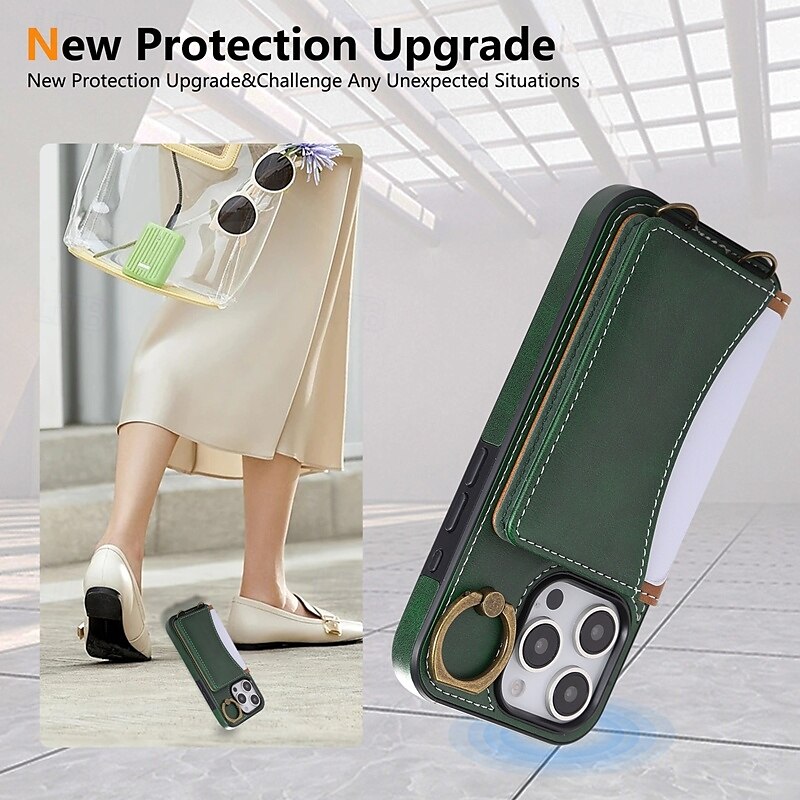 Phone Case For iPhone 16 Pro Max Plus iPhone 15 Pro Max Plus iPhone 14 13 12 11 Pro Max Plus iPhone 14 Pro Max iPhone 13 12 11 Pro Max Back Cover with Stand Holder with Wrist Strap Card Slot Retro 2025 - $21.99 –P3