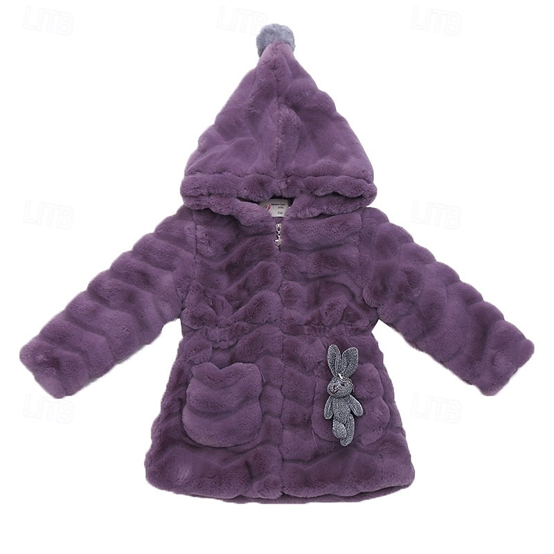 Kinderen Voor meisjes Jas van imitatiebont Effen Kleur leuke Style School jas bovenkleding 4 jaar + Herfst Blozend Roze Paars 2025 - $40.99 –P5
