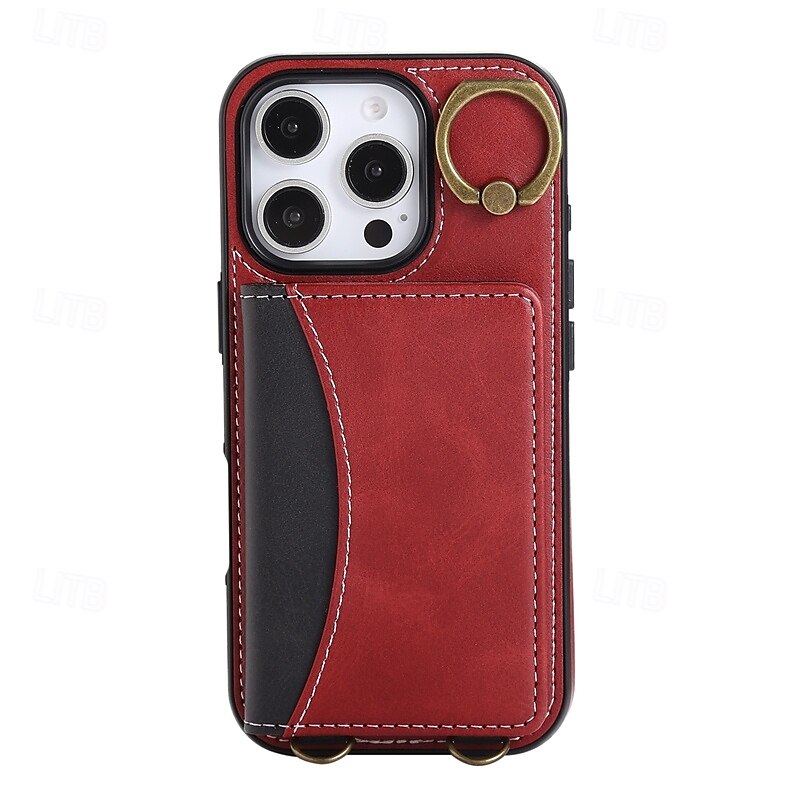 Phone Case For iPhone 16 Pro Max Plus iPhone 15 Pro Max Plus iPhone 14 13 12 11 Pro Max Plus iPhone 14 Pro Max iPhone 13 12 11 Pro Max Back Cover with Stand Holder with Wrist Strap Card Slot Retro 2025 - $21.99 –P8