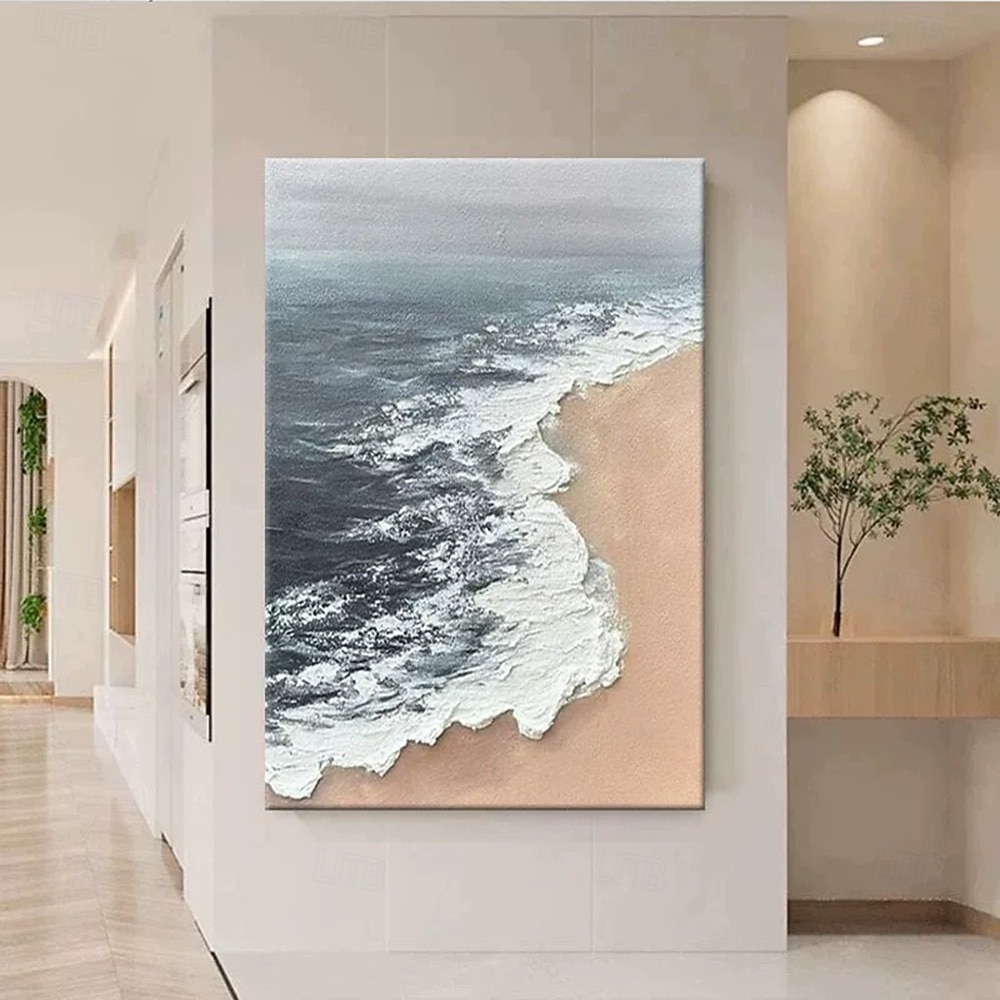 Mintura Handmade Beach Scenery Oil Paintings On Canvas Modern Wall Art Room Decoration Abstract Picture For Home Decor Rolled Frameless Unstretched Painting 2025 - $61.99 –P4