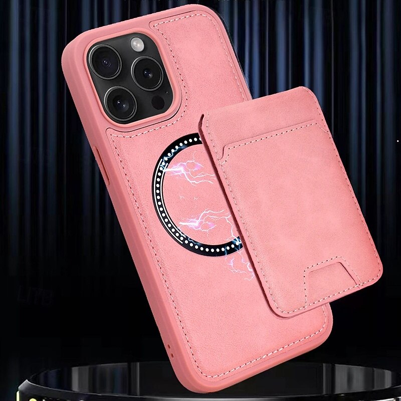 телефон Кейс для Назначение iPhone i16 15 14 Pro Max Plus 13 12 11 Pro Max Кейс на заднюю панель со стендом Магнитный Поддержка беспроводной зарядки Ретро ТПУ Кожа PU 2025 - $15.99 –P2
