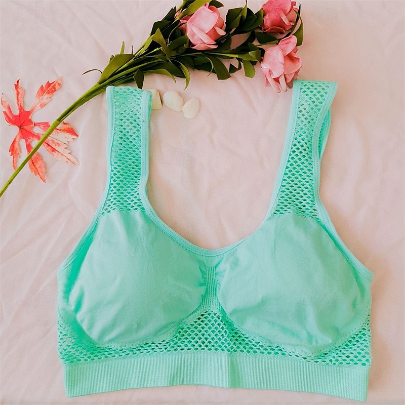 Women's Light Support Sports Bra Running Bra Open Back Bra Top Padded Fitness Leisure Sports Running Breathable Lightweight Soft Black White Pink Solid Colored 2025 - $9.99 –P8