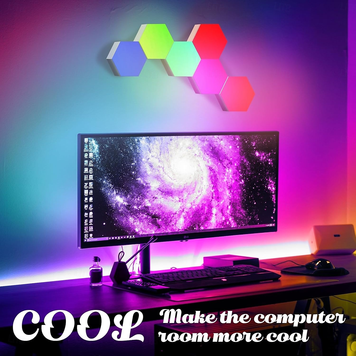 LED Smart Light Hexagonal LED Remote Control Wall Light, Modular Touch Color DIY Lighting for Bedroom, Bathroom, Living Room, Parties and Holidays 6-10 Piece Set 2025 - $64.99 –P5