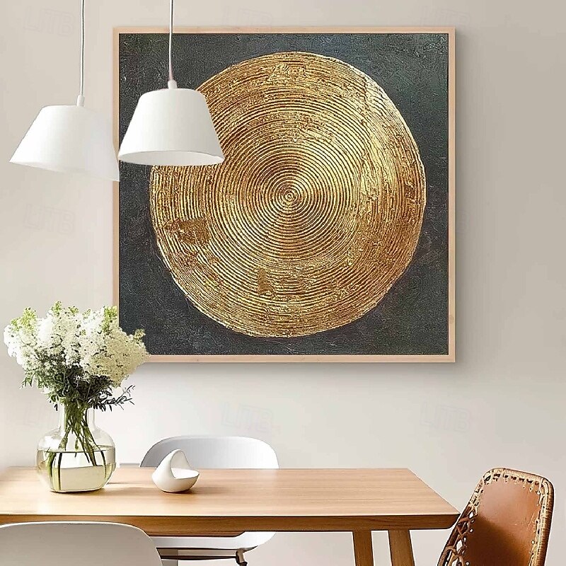 handgemalte 3D abstrakte Goldgemälde auf Leinwand handgemachte reich strukturierte Acrylmalerei moderne Wandkunst handgemaltes dickes Kunstwerk Foliengoldgemälde für Wohnzimmerwanddekoration 2025 - $125.99 –P6