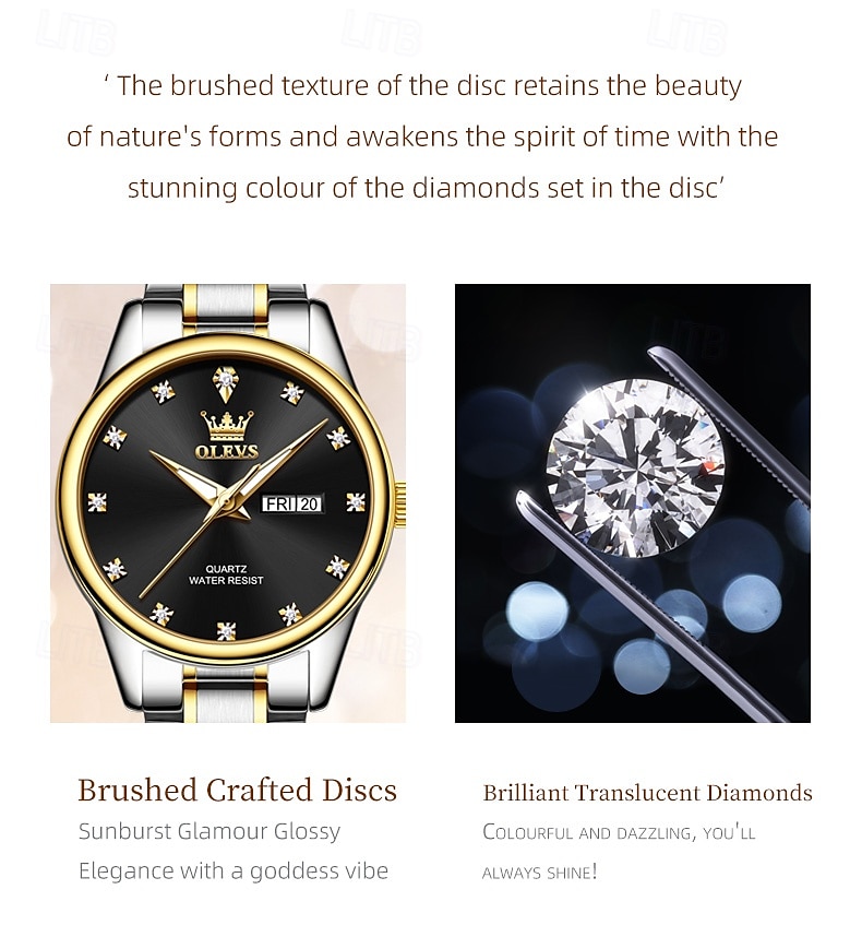 OLEVS 3612 Original Elegant Quartz Ladies Watch Week Calendar Display Dress Watch For Women Waterproof Stainless Steel Clock 2025 - $31.99 –P5