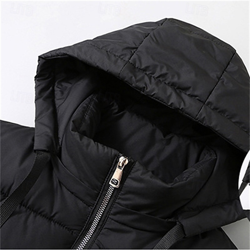 Herren Puffer Weste Kapuzenweste Gepolstert Weste Steppweste Täglich Verabredung Urlaub Modisch Brautkleider schlicht Herbst Winter Tasche Abnehmbare Kapuze Polyester warm halten Komfortabel Feste 2025 - $44.99 –P5