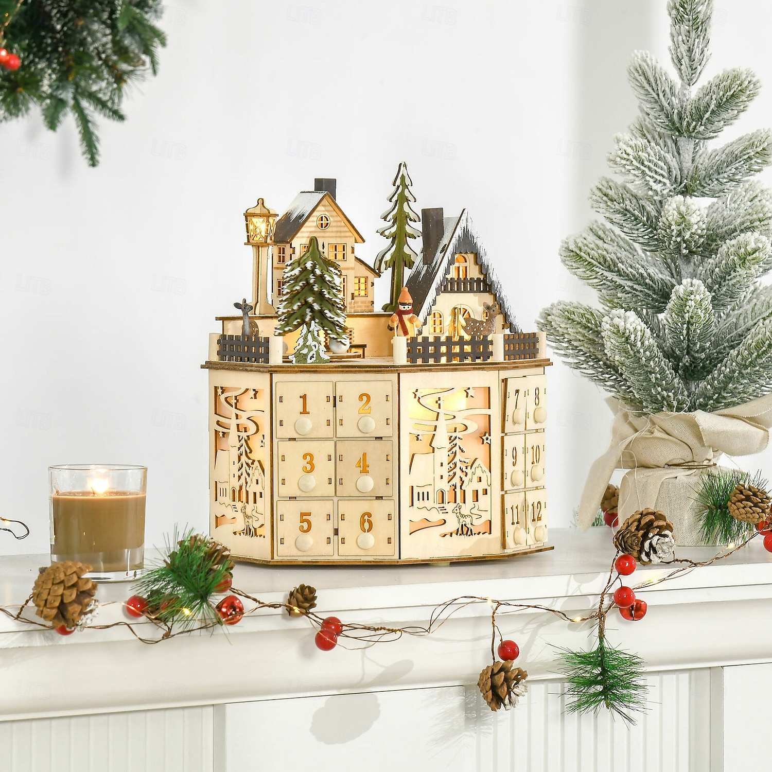 1 sada Prázdninový Vánoční ozdoby / Vánoční adventní kalendář / Pro chlapce, Sváteční dekorace Oslava Zahrada Svatební dekorace 25*30*20 cm 2025 - $46.99 –P5