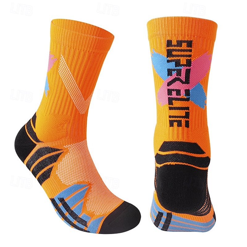 Calze sportive Calzini da corsa 1 paio Color Block Per uomo Calzini / Calze Anti-scivolo Traspirante Comodo Allenamento in palestra Calcio Corsa Jogging Ciclismo Gli sport Color Block Di tendenza del 2025 a $8.49 –P7