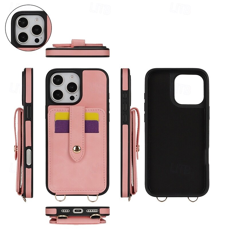 telefono Custodia Per iPhone 16 Pro Max Plus iPhone 15 Pro Max Plus iPhone 14 13 12 Pro Max Plus iPhone 14 Pro Max iPhone 13 12 Pro Max Per retro Con supporto A specchio con cordino Retrò TPU pelle del 2025 a $14.99 -P12