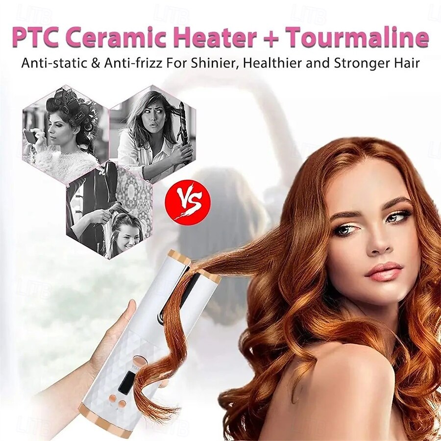 Wireless Automatic Hair Curlers Rechargeable Automatic Hair Curlers Adjustable Temperature and Timer Portable Wireless Hair Styling Tools Mother's Day Gifts Women's Gifts 2025 - $31.99 –P4