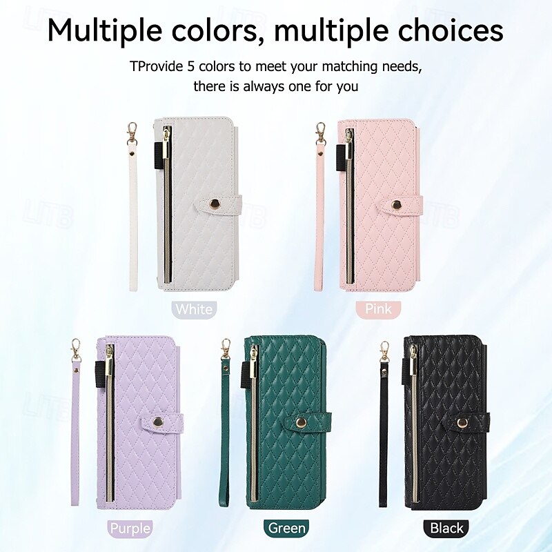 Phone Case For Z Fold 6 Z Fold 5 Z Fold 4 Z Fold 3 Flip Cover with Stand Holder Zipper with Wrist Strap Retro TPU PU Leather 2025 - $23.99 –P1
