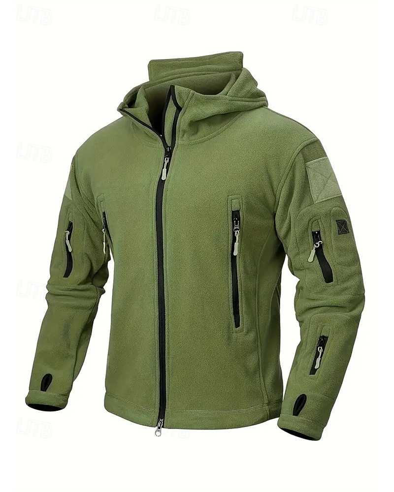 Pánské Fleecová bunda Vojenská bunda Taktická bunda Denní Dovolená Zahřívací Kapsy Fleece Podzim zima Bez vzoru Módní Šik ven Kapuce Standardní Černá Khaki Armádní zelená Šedá Saka 2025 - $33.99 –P9