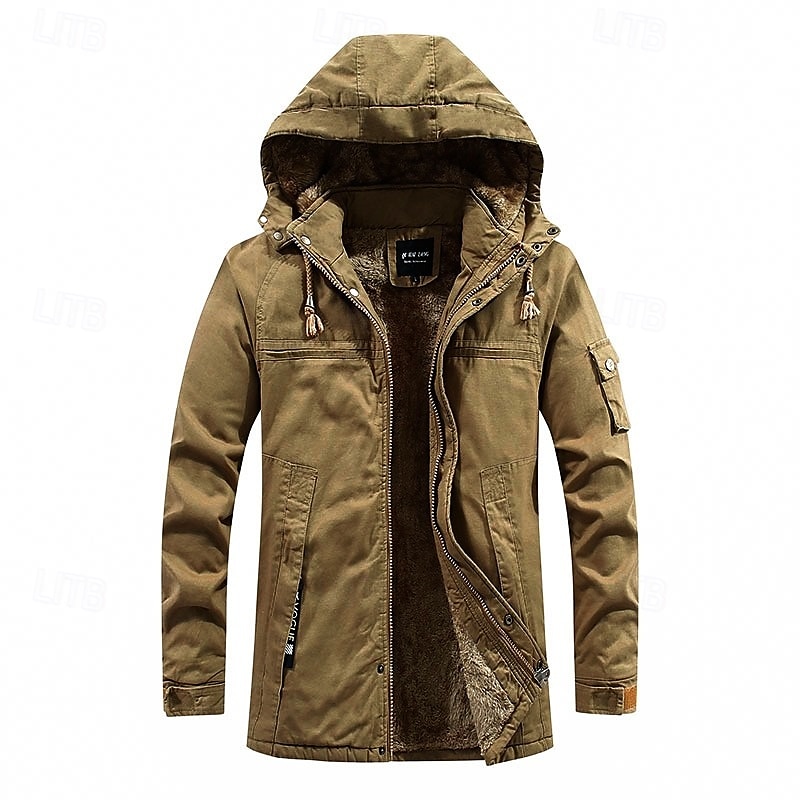 Hombre Chaqueta de lana Al aire libre Forro Polar Resistente al Viento Trajes de senderismo Ropa de senderismo Invierno Otoño Paravientos Color sólido Negro Verde Ejército Caqui 2025 - $47.99 –P12