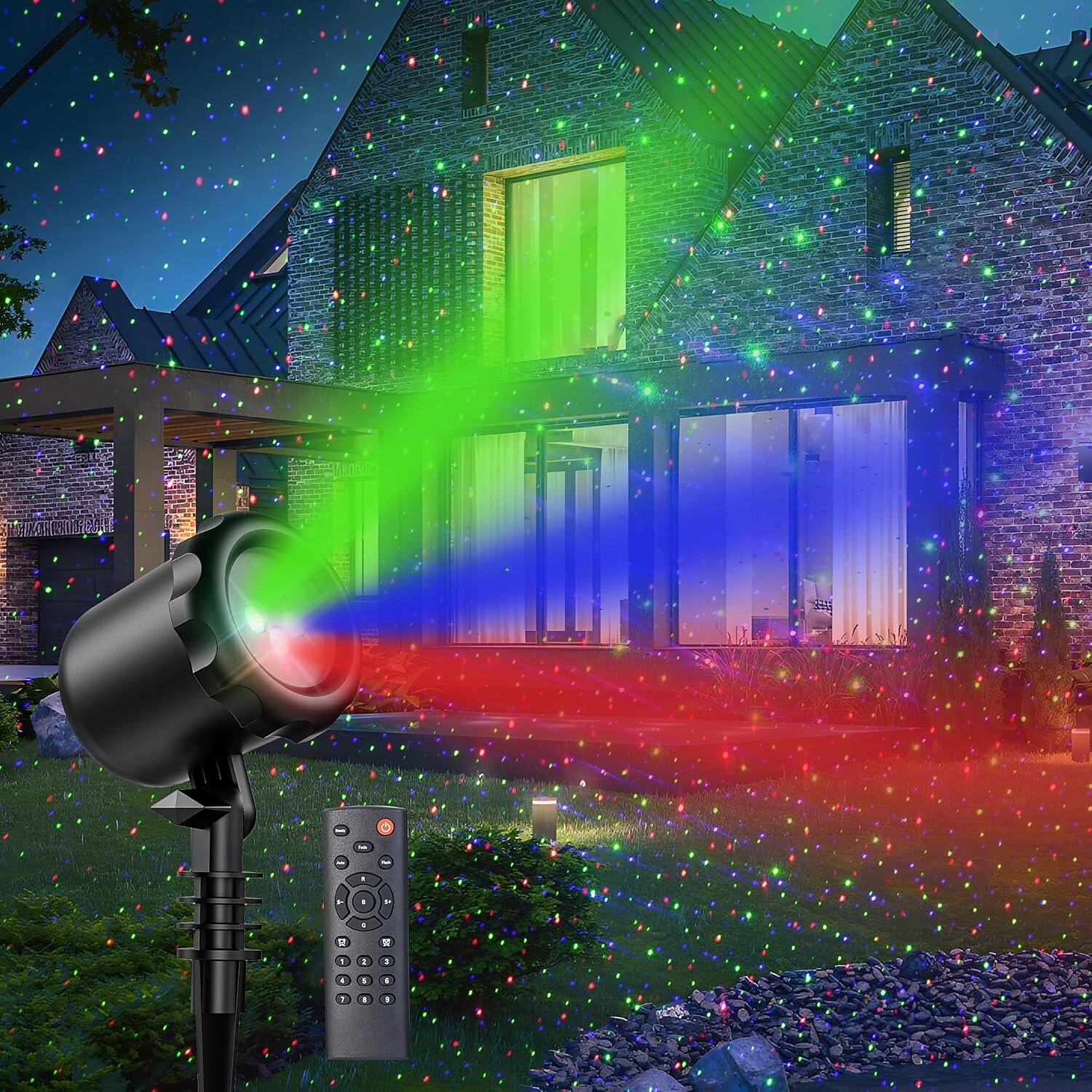 Projecteur Laser Extérieur Noël 3 Couleurs – Étanche IP65, Télécommande, Câble 5m, Effets Lumineux Pour Fêtes, Jardin, Décoration
