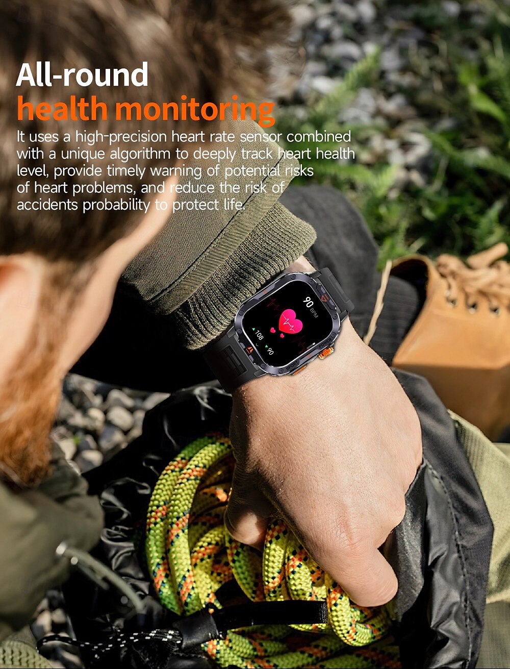 696 NX20 Smart Watch 2 inch Smart Band Fitness Bracelet Bluetooth Pedometer Call Reminder Sleep Tracker Compatible with Android iOS Men Hands-Free Calls Message Reminder IPX-0 45mm Watch Case 2025 - $56.99 –P14