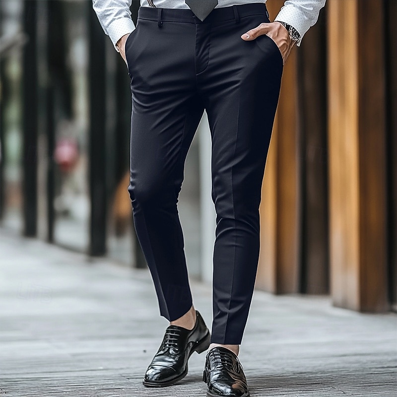 Per uomo pantaloni della tuta Pantaloni Pantaloni da completo Tasche Liscio Comfort Morbido Lunghezza intera Matrimonio Attività commerciale Informale Di tendenza Streetwear Nero Blu marino del 2026 a $21.99 –P3