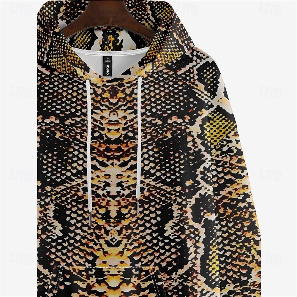 Homens Gráfico Serpentina Moletons Moletom Manga Longa Moletom com capuz Com Capuz Férias Impressão 3D Férias Esportes Para Noite Marron Estampado Inverno Primavera & Outono Designer de 2025 por $29.99 –P1