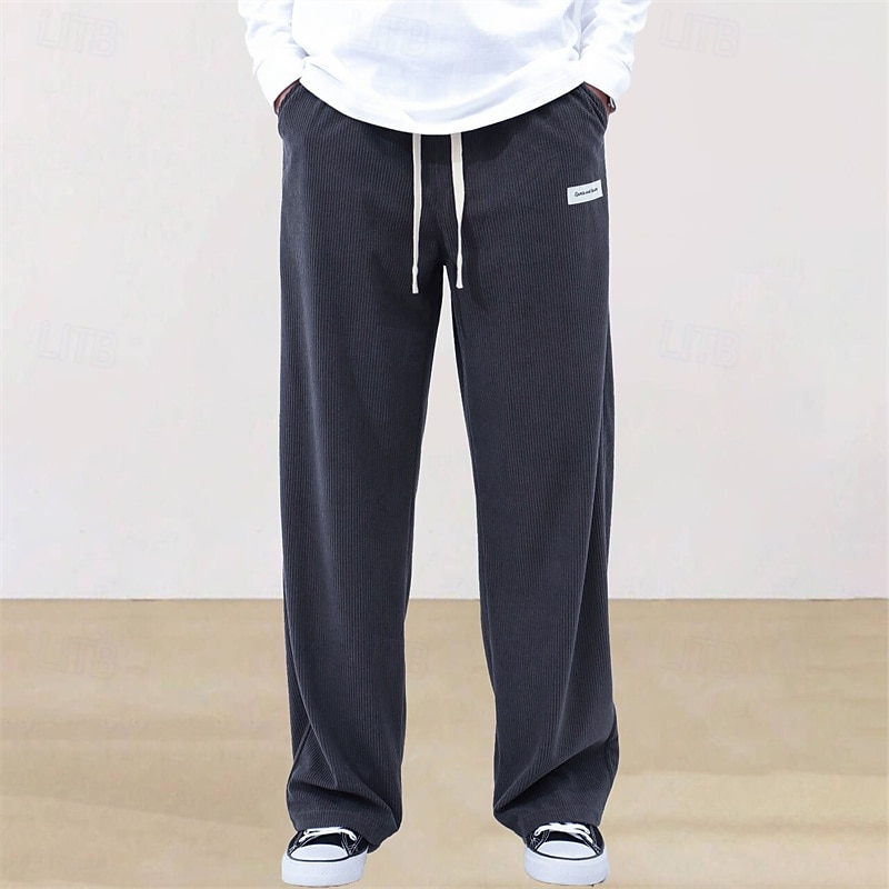 Hombre Pantalones de Deporte Pantalones deportivos Pantalones Pantalones de Pana Pantalones deportivos de pierna recta Correa Bolsillo Cintura elástica Plano Comodidad Diario Deporte Moda Casual 2026 - $21.99 –P17