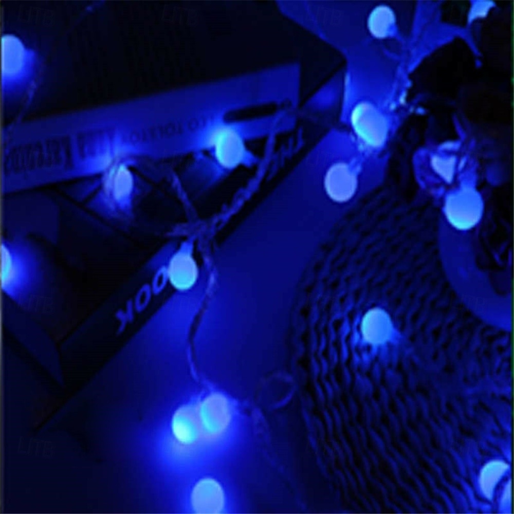 10м 80 LED светодиодные шары на батарейках наружные струнные огни для вечеринок садов и праздничного декора 2026 - $26.99 –P5