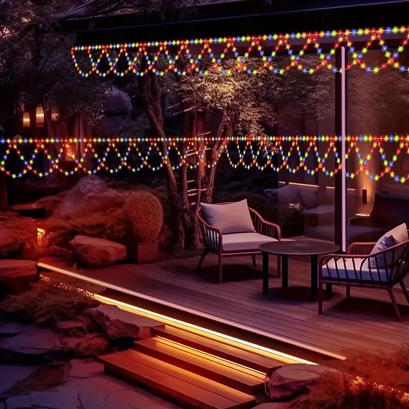 Guirlande lumineuse LED alimentée par USB 4 m 138 LED en forme de vague pour intérieur et extérieur, fête, avant-toit, rampe d'escalier, vacances, Noël, nouvel an, éclairage coloré, 1 pièce de 2025 ? $26.99 –P12