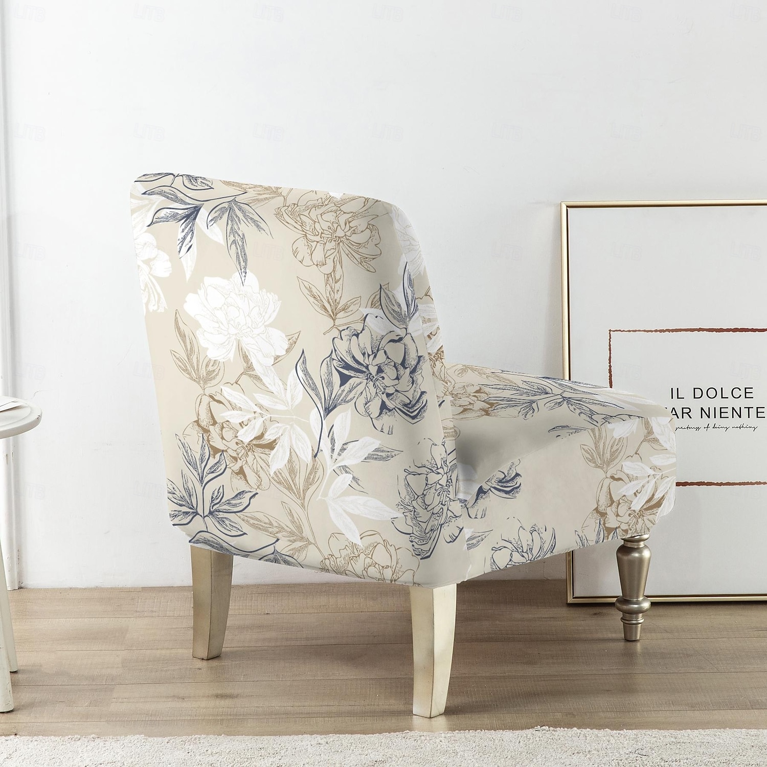 blommiga stolsöverdrag lyxiga högstretch armlösa stolsöverdrag för stora stolar, avtagbart möbelskydd för vardagsrum matsal hotell 2026 - $14.49 –P4