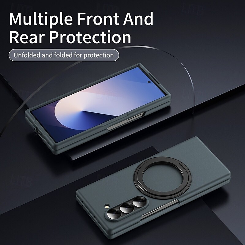 Phone Case For Z Fold 7 Z Fold 6 Z Fold 5 Z Fold 4 Z Fold 3 Back Cover with Stand Holder with Screen Protector Magnetic Retro PC Metal 2025 - $25.99 –P8