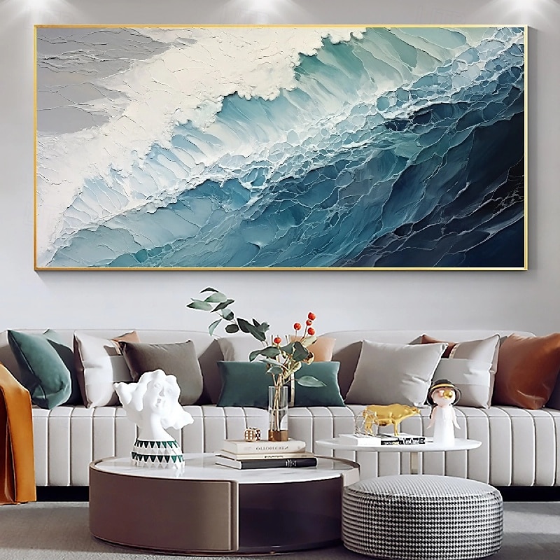 groene olieverfschilderij handgemaakte 3d abstracte olieverfschilderij handgeschilderde olieverfschilderij muur moderne abstracte groene golf canvas schilderij huisdecoratie decor canvas schilderij 2025 - $75.99 –P4