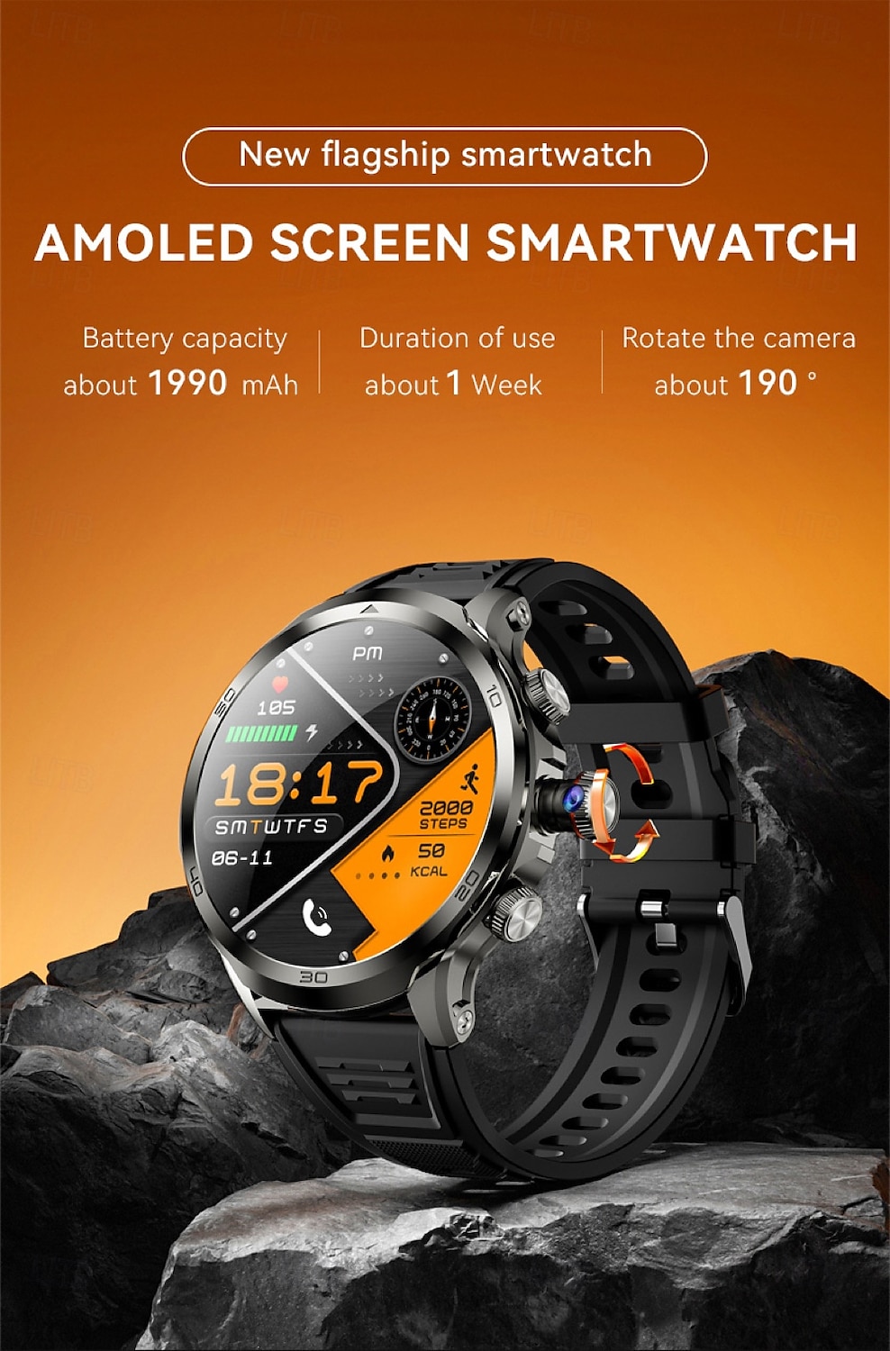 696 H19 Smart Watch 1.95 inch Smartwatch Fitness Running Watch Bluetooth Pedometer Call Reminder Sleep Tracker Compatible with Android iOS Men GPS Hands-Free Calls with Camera IP 67 52mm Watch Case 2025 - $144.99 –P1