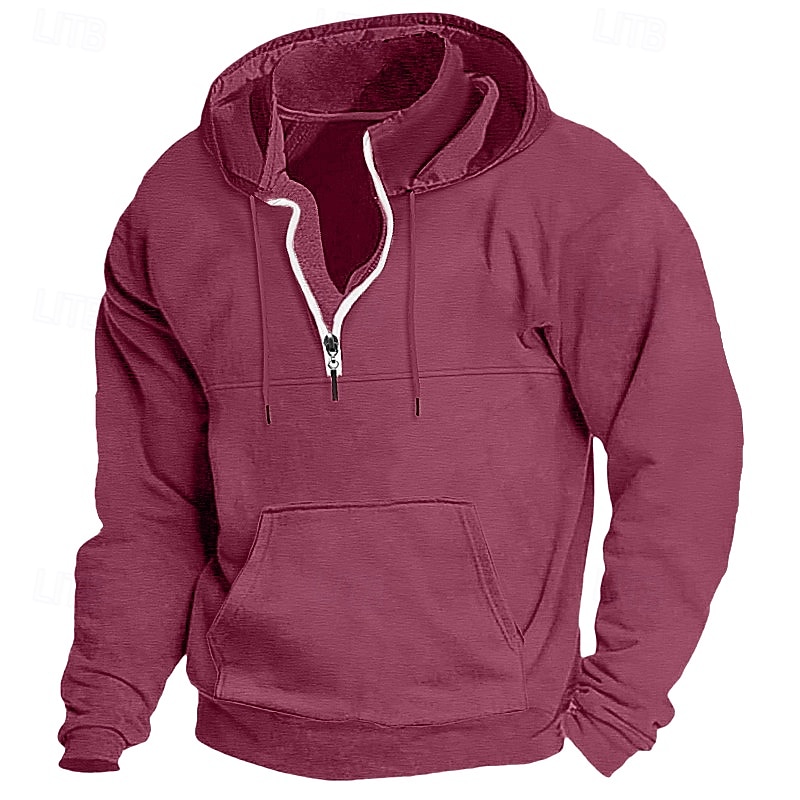 Hombre Sudadera Sudadera con capucha y cremallera de un cuarto Sudadera táctica con capucha Táctico Negro Vino Azul Marino Verde Oscuro Color Camello Con Capucha Plano Deporte Diario Festivos Ropa de 2025 - $26.99 –P11