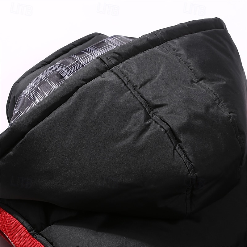 Pánské Puffer Vesta Vesta s kapucí S vycpávkou Vesta Prošívaná vesta Denní Rande Dovolená Módní Na běžné nošení Podzim zima Kapsy Polyester Zahřívací Pohodlné Barevné bloky Zip Kapuce Běžný Čern 2025 - $39.99 –P10
