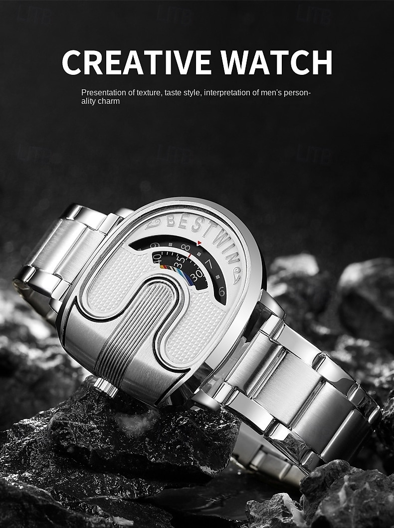 Мужские кварцевые часы Модные Повседневные Бизнес Наручные часы Календарь Водонепроницаемые Декорация Стальные часы 2026 - $22.99 –P3